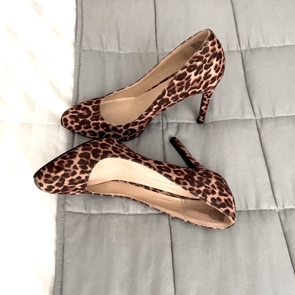Cheetah print suede feel stilettos Lauren Conrad